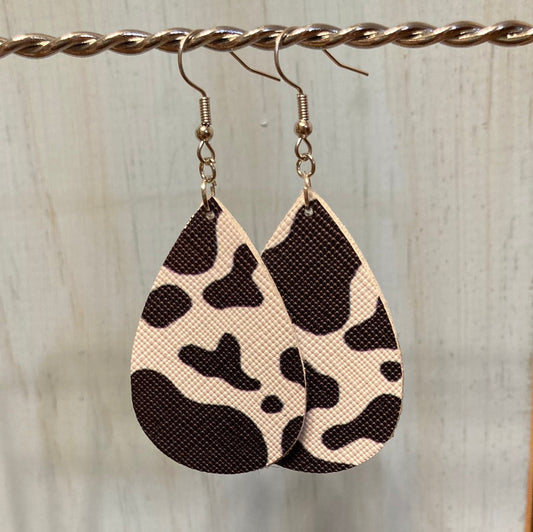 Cow Print Faux Leather Earrings    Earrings Daydreamer Creations- Tilden Co.