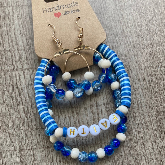 Faith Blue Bracelet + Earring Set     Daydreamer Creations- Tilden Co.